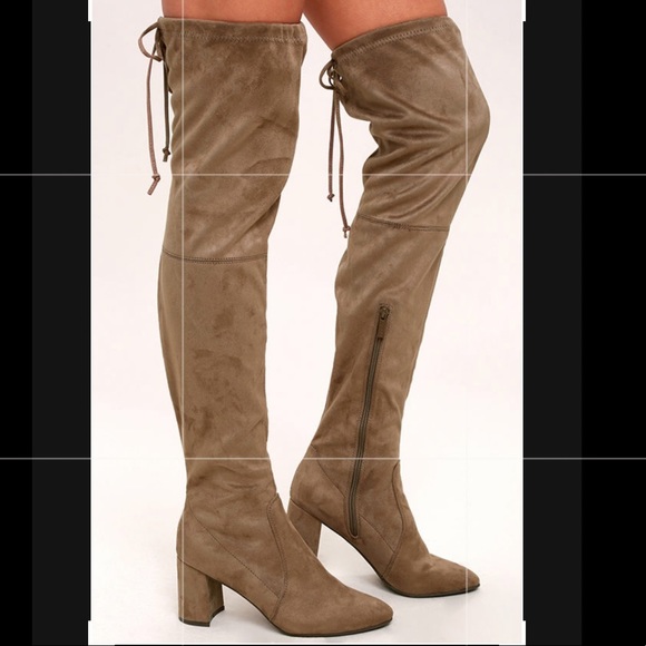 Taupe faux suede over the knee boots size 8.5 (US) - Picture 1 of 5